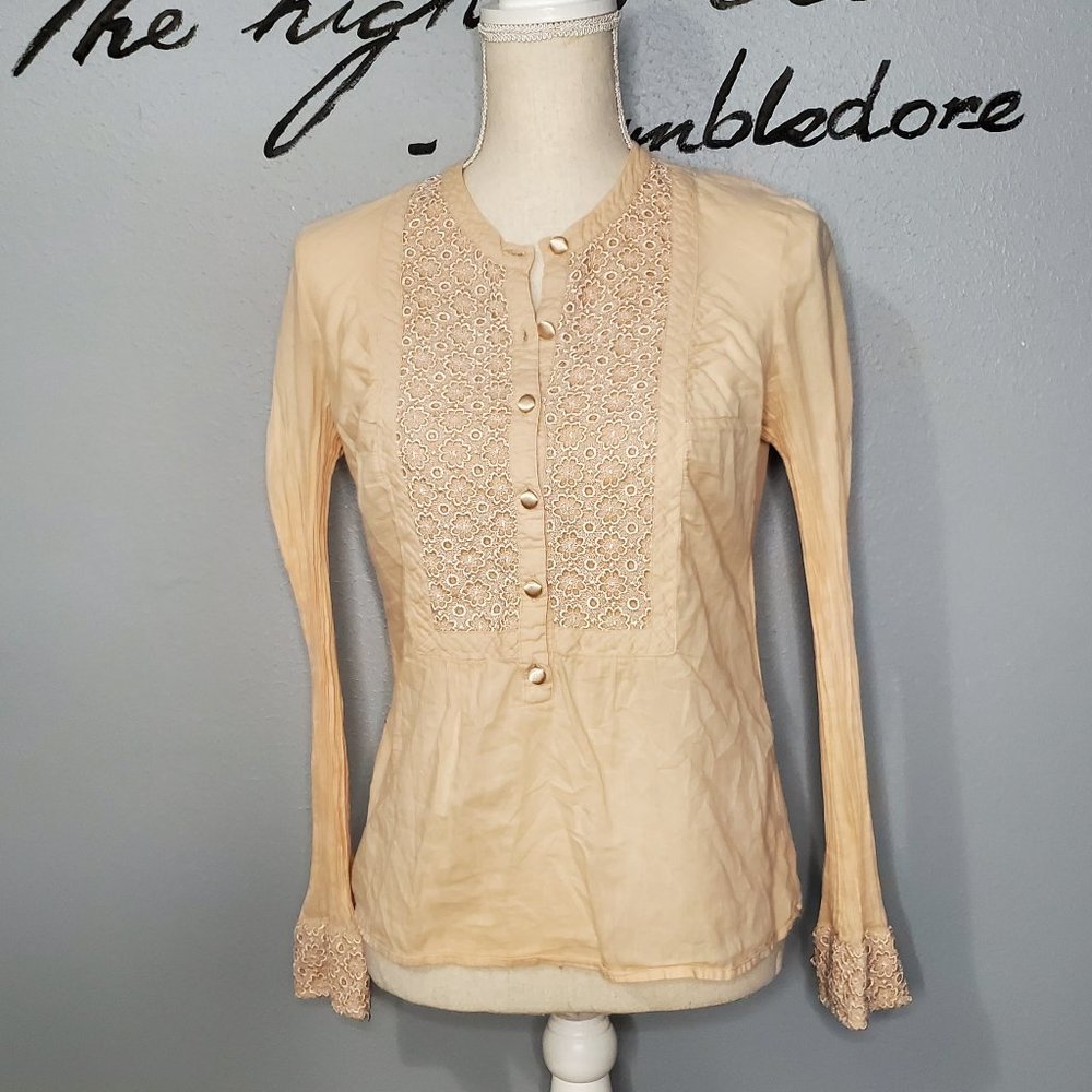 Old Navy Cottagecore Eyelet Long Sleeve Top, Small